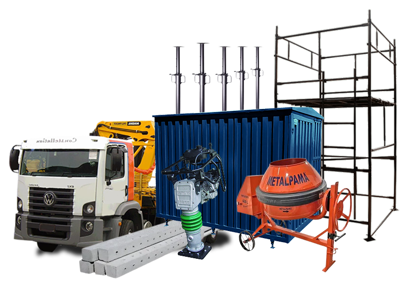 Equipamentos de construção civil disponíveis para locação na ALB Locações